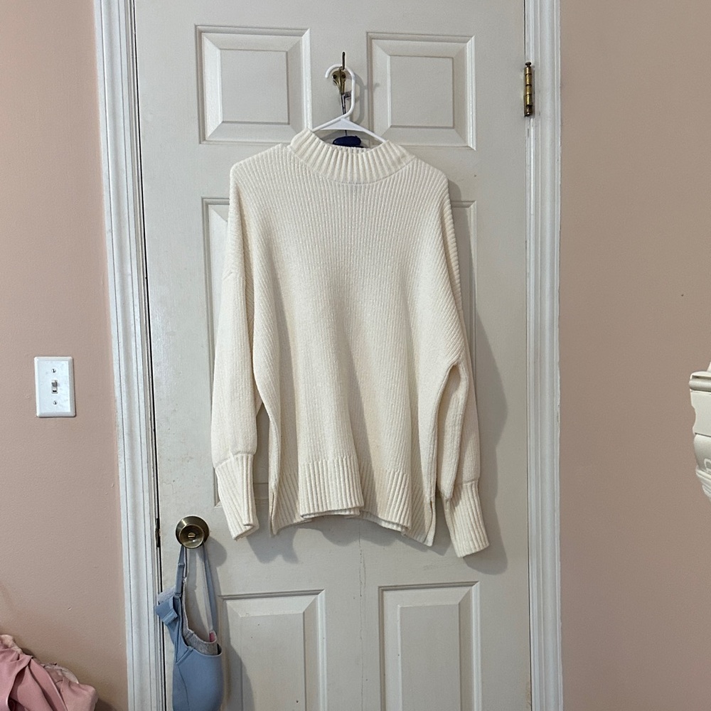Forever 21 Cream Turtleneck Sweater